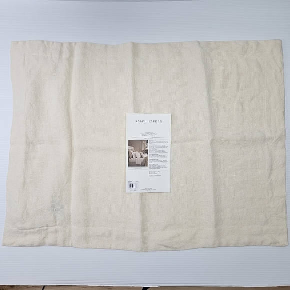 Ralph Lauren Standard Sham Foley Cream Linen 20 x 28 Neutral Natural Bedding - Picture 2 of 13